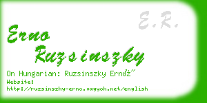 erno ruzsinszky business card